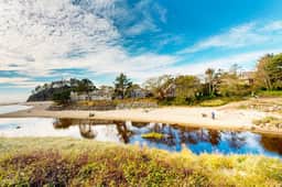Creekside condo with beach access balcony full kitchen and ocean views - Image 3