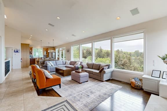 Ocean view home with heated floors private hot tub and multiple decks - Image 1