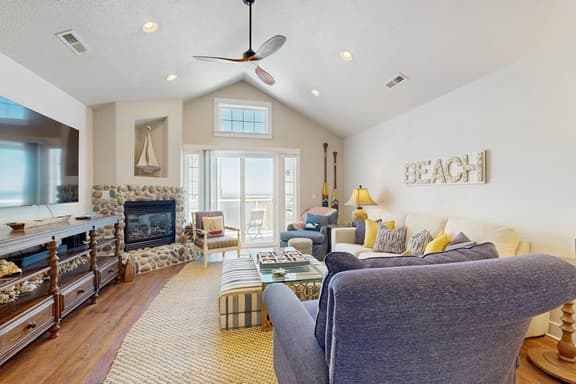 Three Story Beach Townhouse with Ocean View Fireplace Gas Grill and Balcony - Image 1